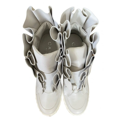 Pre-owned Casadei Leather Trainers In Grey