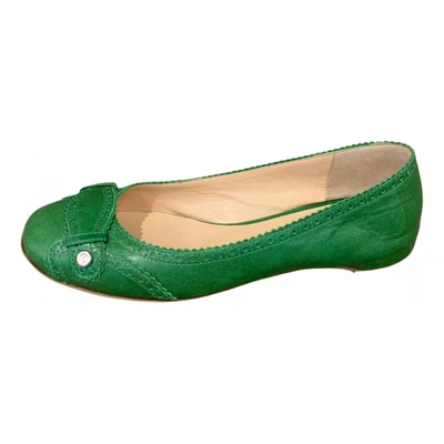 Pre-owned A. Testoni' Leather Ballet Flats In Green