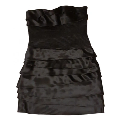 Pre-owned Versace Silk Mini Dress In Black