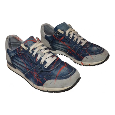 Pre-owned Antony Morato Cloth Low Trainers In Blue