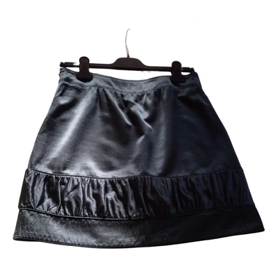 Pre-owned Burberry Silk Mini Skirt In Black