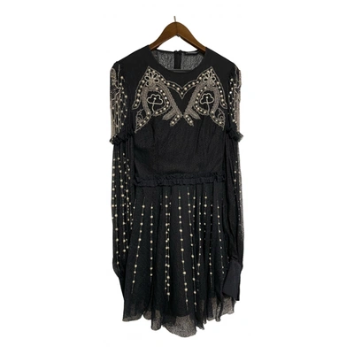 Pre-owned Wandering Lace Mini Dress In Black
