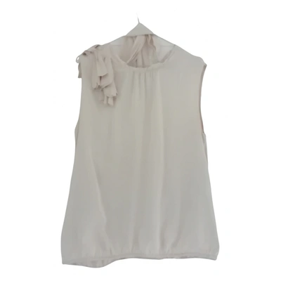 Pre-owned Marc Cain Silk Top In Beige