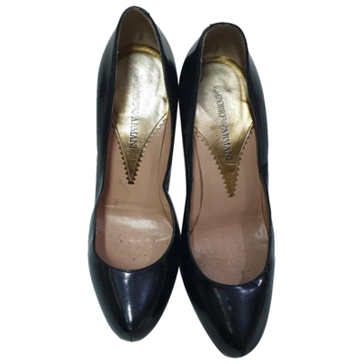 Pre-owned Emporio Armani Patent Leather Heels In Black