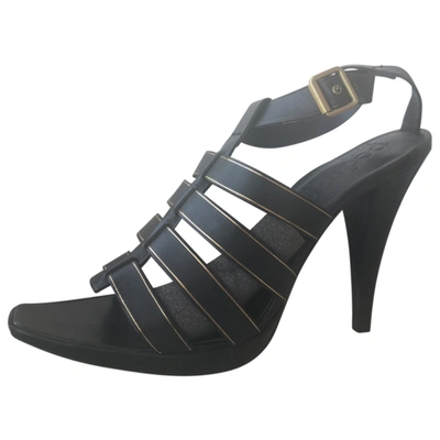 Pre-owned Pedro Garcia Leather Sandals In Black