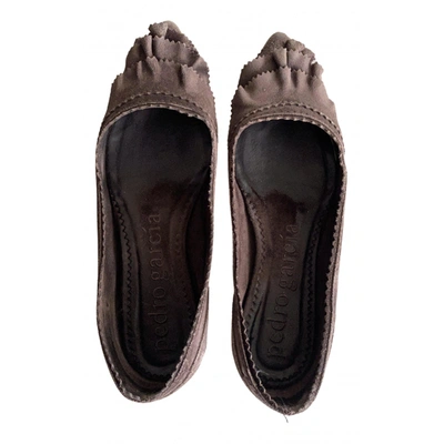 Pre-owned Pedro Garcia Ballet Flats In Brown