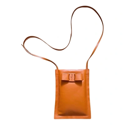 Pre-owned Ferragamo Leather Purse In Orange