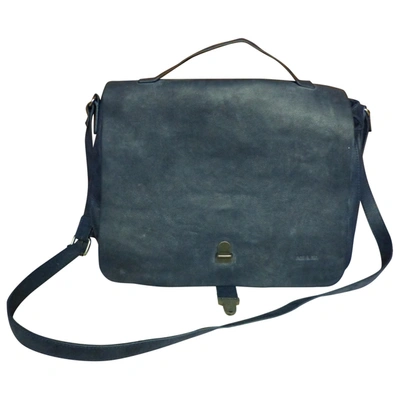 Pre-owned Nat & Nin Leather Crossbody Bag In Blue