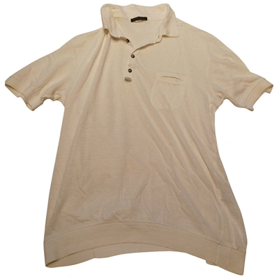 Pre-owned Roberto Collina Linen Polo Shirt In White