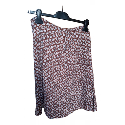 Pre-owned Comptoir Des Cotonniers Mid-length Skirt In Brown