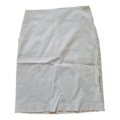 Pre-owned Trussardi Mid-length Skirt In White