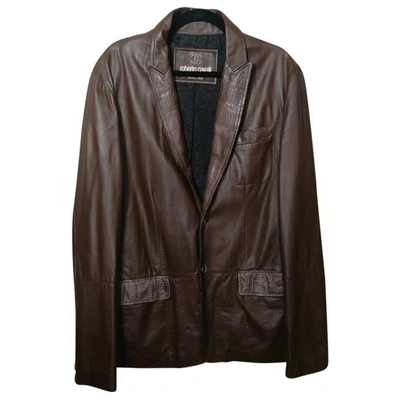 Pre-owned Roberto Cavalli Leather Vest In Brown