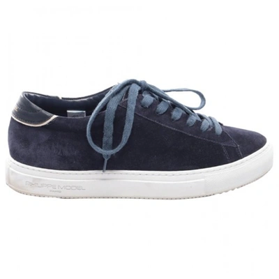 Pre-owned Philippe Model Leather Trainers In Blue