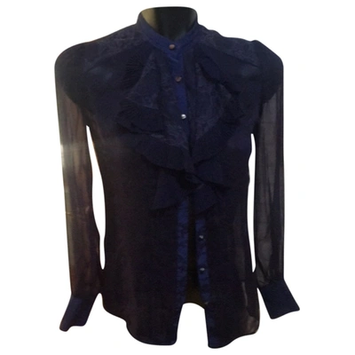Pre-owned Valentino Silk Top In Blue