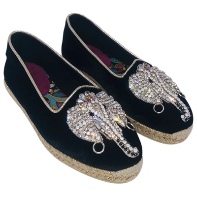Pre-owned Christian Louboutin Leather Espadrilles In Black