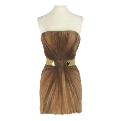 Pre-owned Vionnet Silk Mini Dress In Brown