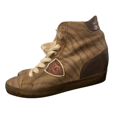 Pre-owned Philippe Model Trainers In Brown