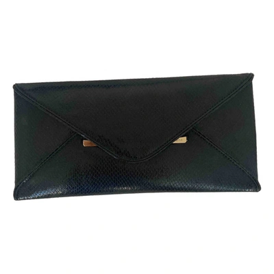 Pre-owned Bcbg Max Azria Vegan Leather Clutch Bag In Black