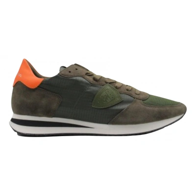 Pre-owned Philippe Model Cloth Trainers In Green