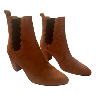 Pre-owned Tara Jarmon Western Boots In Camel