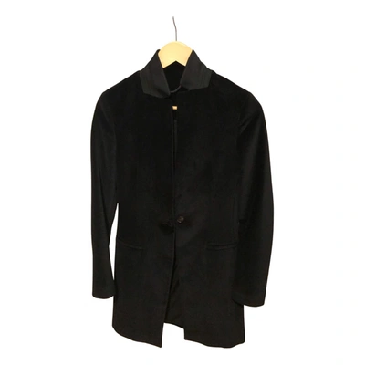 Pre-owned Allsaints Velvet Coat In Black