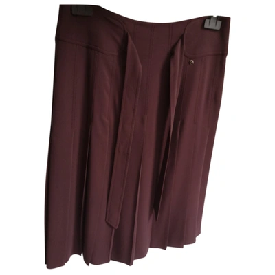 Pre-owned Aigner Mid-length Skirt In Burgundy