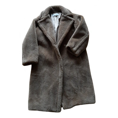 Pre-owned Gerard Darel Faux Fur Coat In Beige