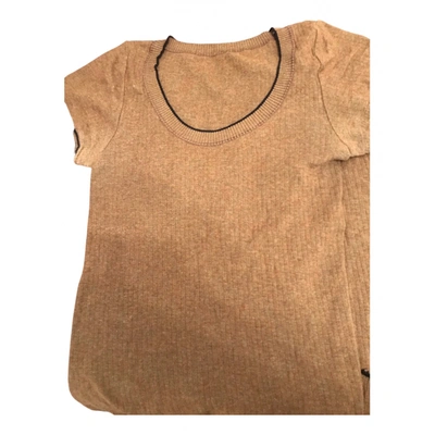 Pre-owned Claudie Pierlot Wool T-shirt In Brown