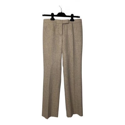 Pre-owned Alexander Mcqueen Cashmere Straight Pants In Beige