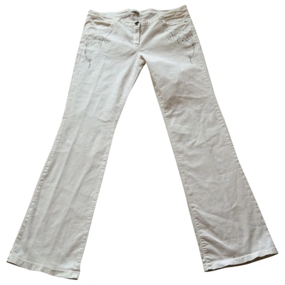 Pre-owned Elena Miro' Straight Pants In White