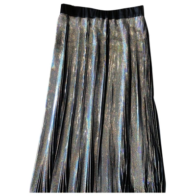 Pre-owned Balmain Maxi Skirt In Silver