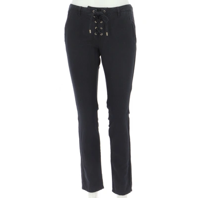 Pre-owned Berenice Trousers In Navy