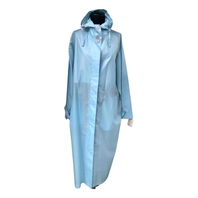 Pre-owned Nina Ricci Trench Coat In Turquoise