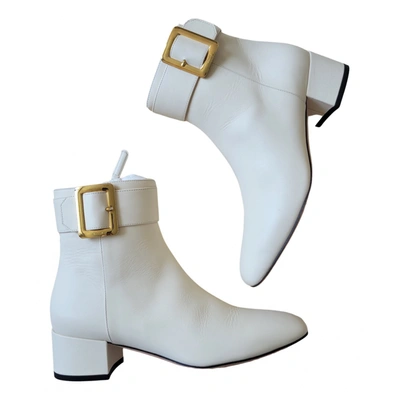 Pre-owned Bally Leather Ankle Boots In White