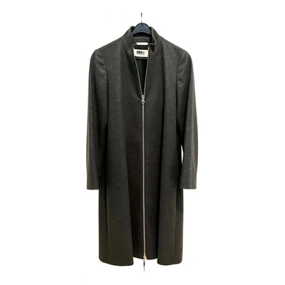 Pre-owned Mm6 Maison Margiela Wool Coat In Anthracite