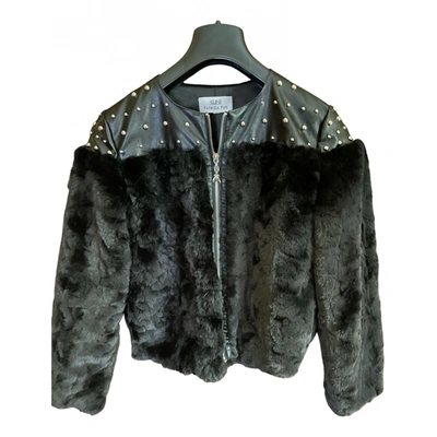 Pre-owned Patrizia Pepe Faux Fur Jacket In Black