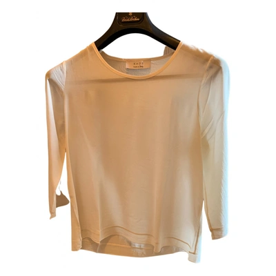 Pre-owned Kaos Silk Blouse In White