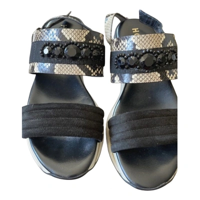 Pre-owned Agl Attilio Giusti Leombruni Leather Sandals In Black