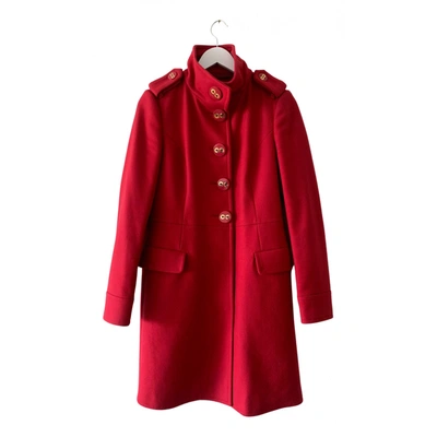 Pre-owned Moschino Love Wool Coat In Red