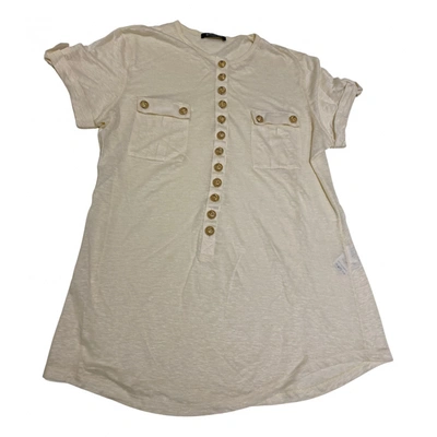 Pre-owned Balmain Linen T-shirt In Beige