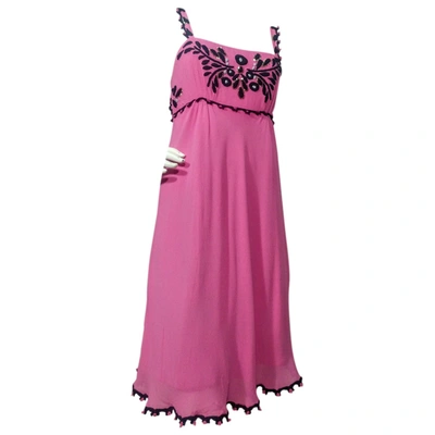 Pre-owned Temperley London Silk Mid-length Dress In Pink