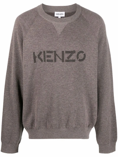 Kenzo Logo Seasonal Prt Jumper In Brown