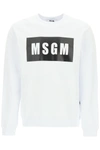 Msgm Cotton Sweatshirt In White