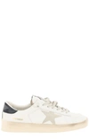 Golden Goose Stardan Sneakers With Ice-gray Suede Star And Glossy Black Leather Heel Tab In White