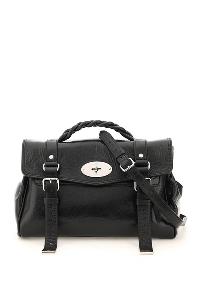 Mulberry Alexa Medium Wrinkled Leather Bag In Black