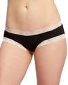 Fleur't Iconic Lace-trim Boyshort In Black/seashell