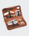 Royce New York Travel Grooming Set In Tan