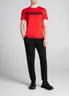 Alexander Mcqueen Graffiti-logo Slim-fit T-shirt In Love Red