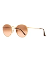 Ray Ban Gradient Round Metal Sunglasses In Pink