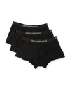 Emporio Armani Men's 3-pack Trunk Boxer Briefs In Black